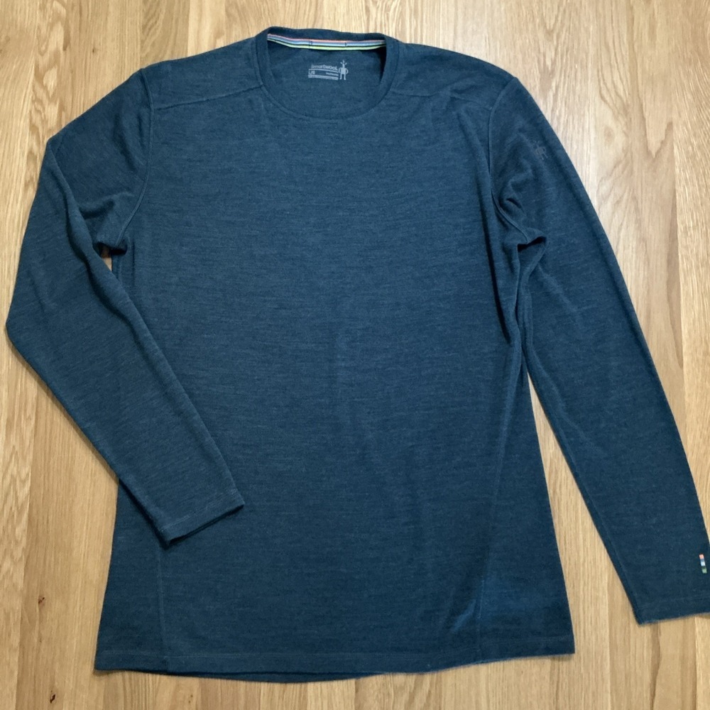 Smartwool Merino 250 Base Layer Mens L Green 100% Wool Thermal Long Sleeve Shirt